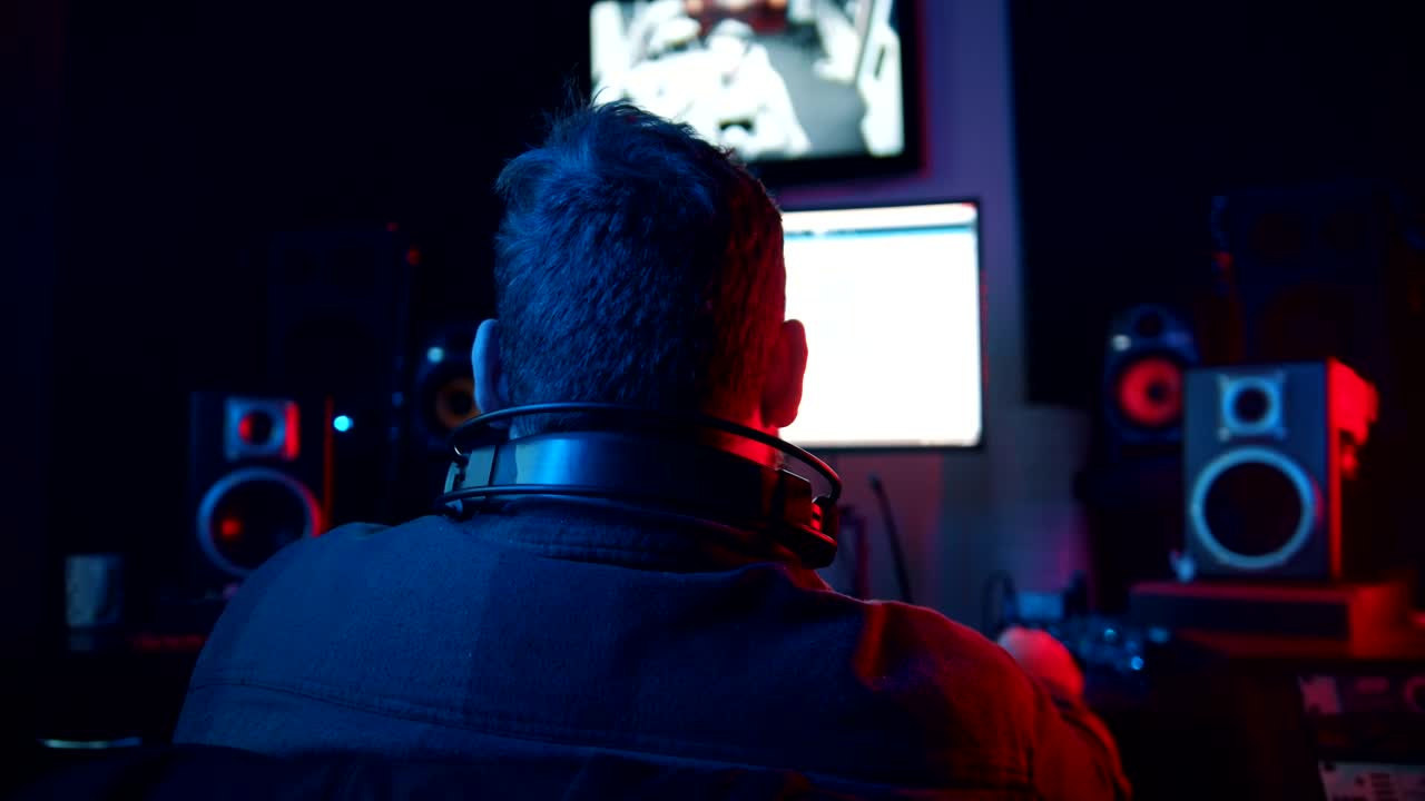 Free Video Stock Sound Engineer Working On A Recording Studio Live Wallpaper - Free Download