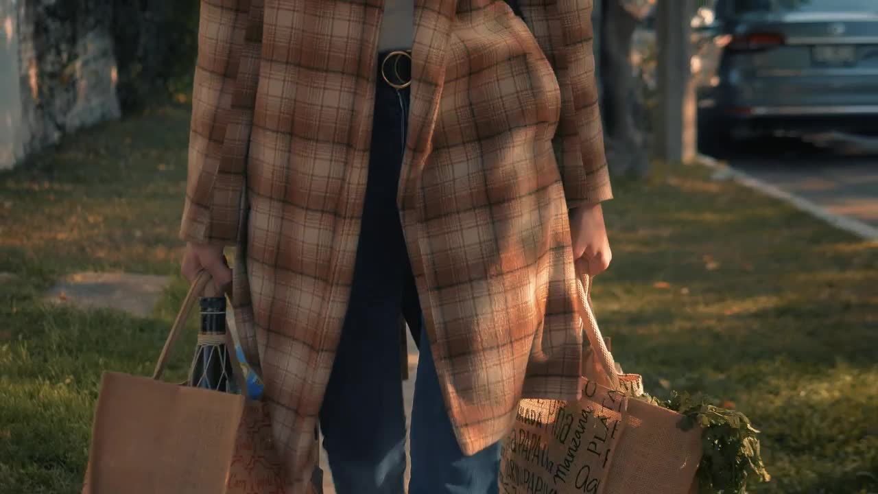 Free Stock Video Woman With Face Mask Walking With Groceries Live Wallpaper - Free Download