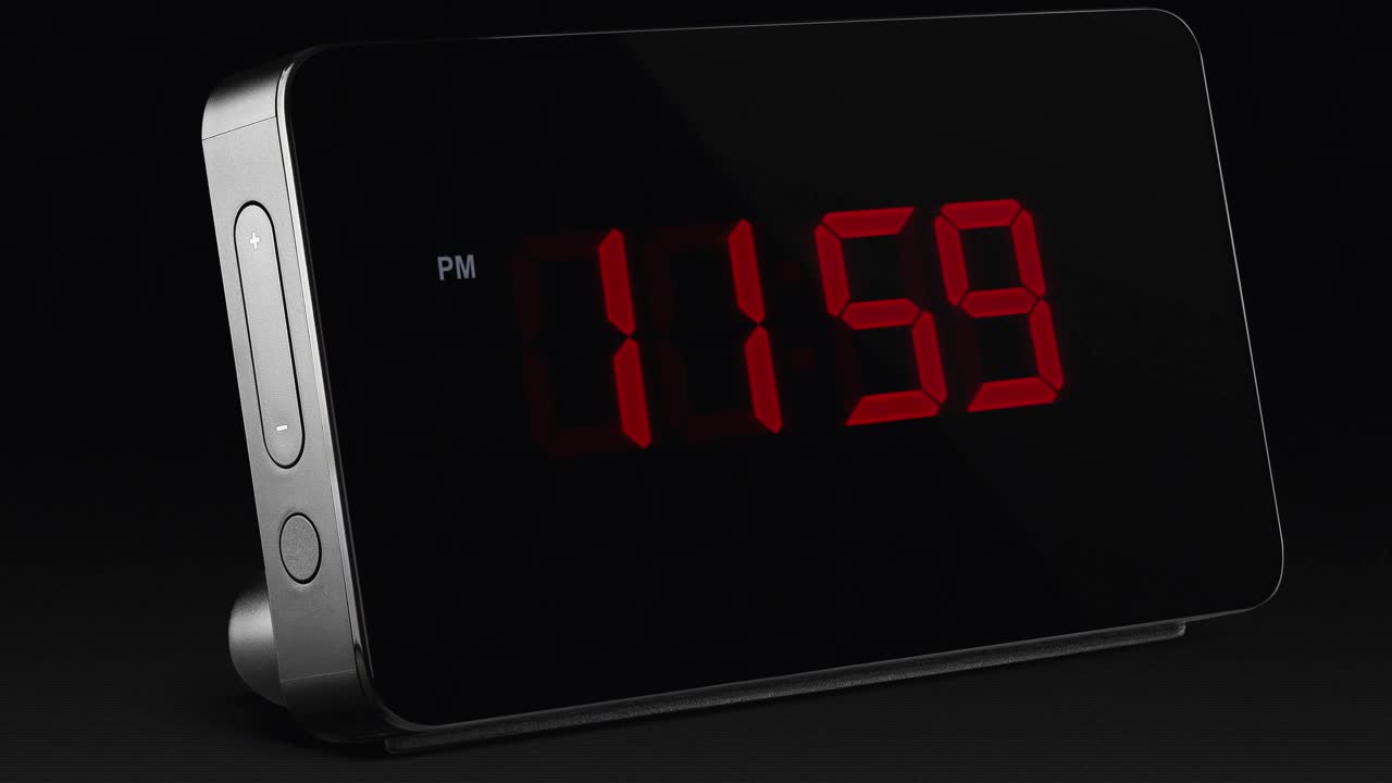 Stock Video Digital Clock In The Dark Marking Midnight Live Wallpaper For PC - Free Download