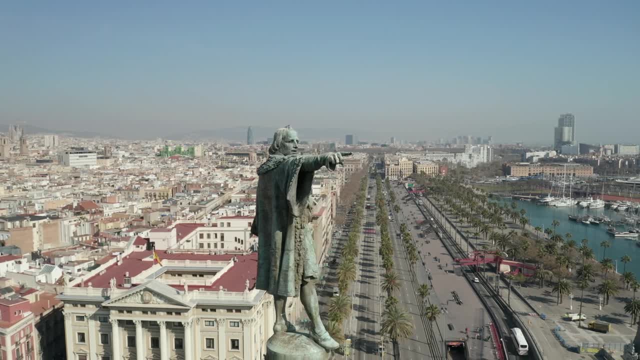 Stock Video Panoramic View Circling The Columbus Monument Live Wallpaper - Free Download