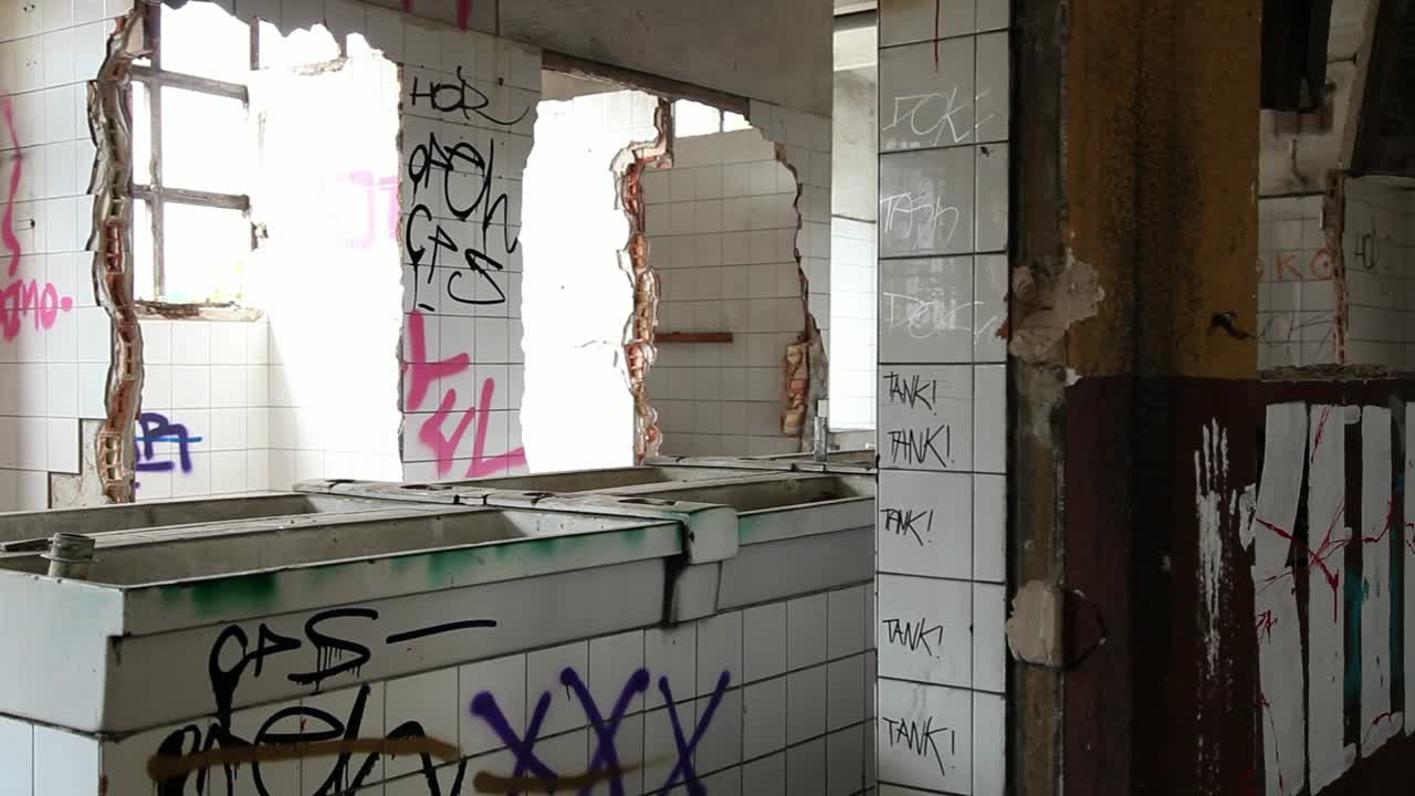 Free Video Stock toilet block in an abandoned building Live Wallpaper - Free Download
