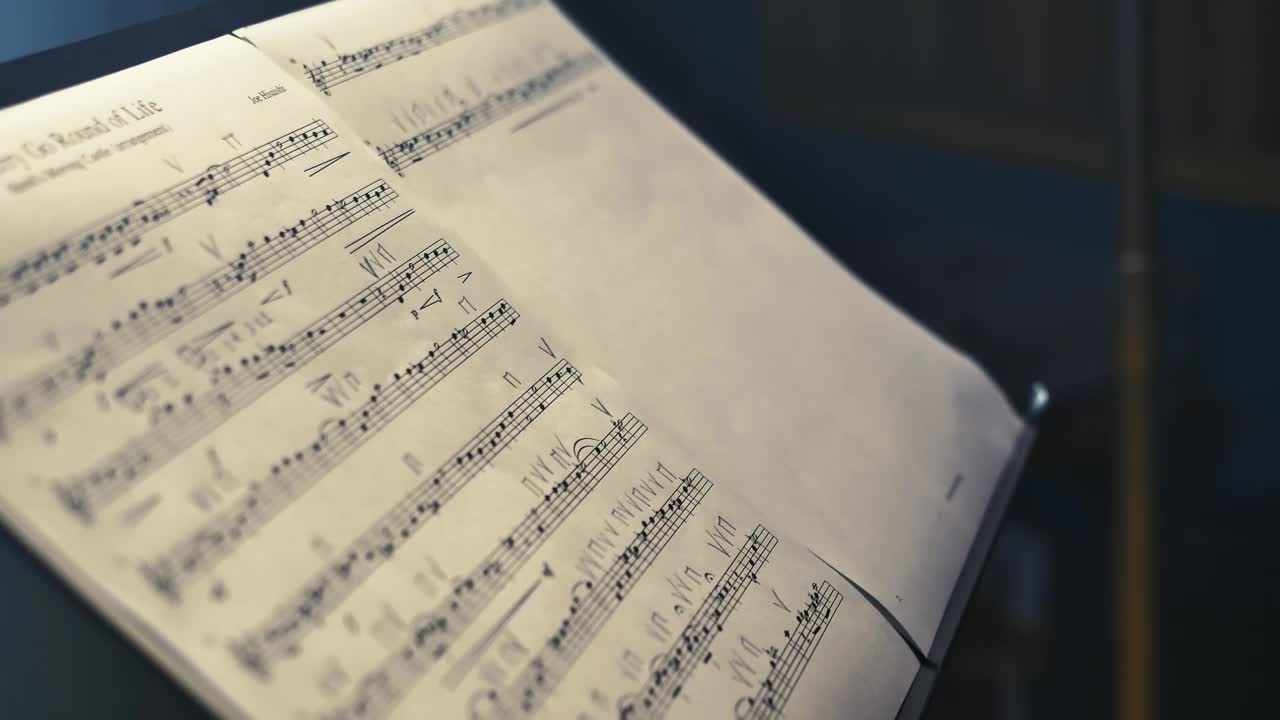 Free Stock Video Sheet Music Played By A Violinist In A Studio Live Wallpaper - Free Download