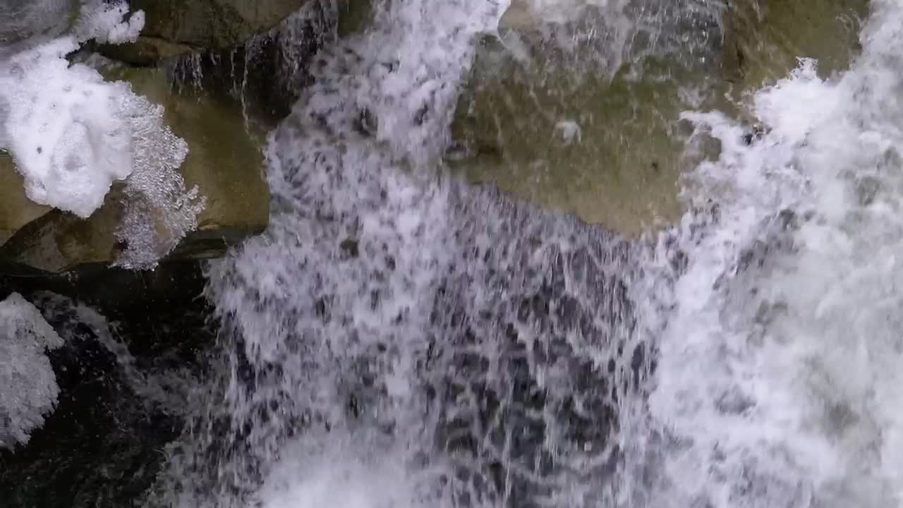 Free Stock Video Water Flowing Through The Rocks In The Winter Live Wallpaper - Free Download