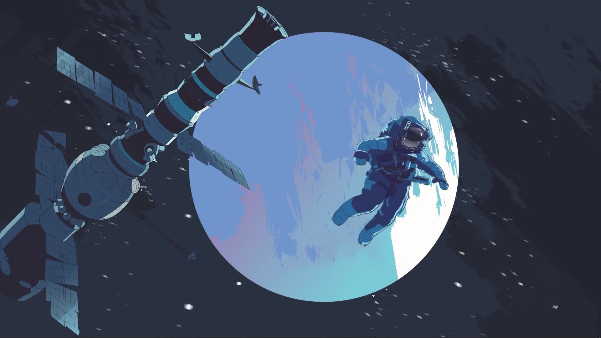 Astronaut In Space With Spinning Planet Live Wallpaper - Free Download