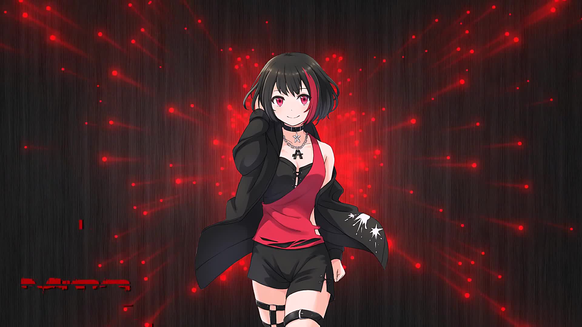Anime Girl Red Visualization Live Wallpaper - Free Download