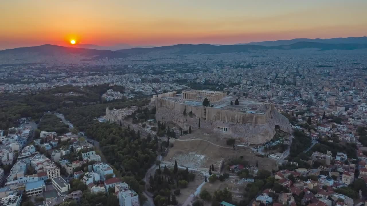 Free Video Stock Stunning Aerial Panoramic View Of Acropolis Live Wallpaper - Free Download