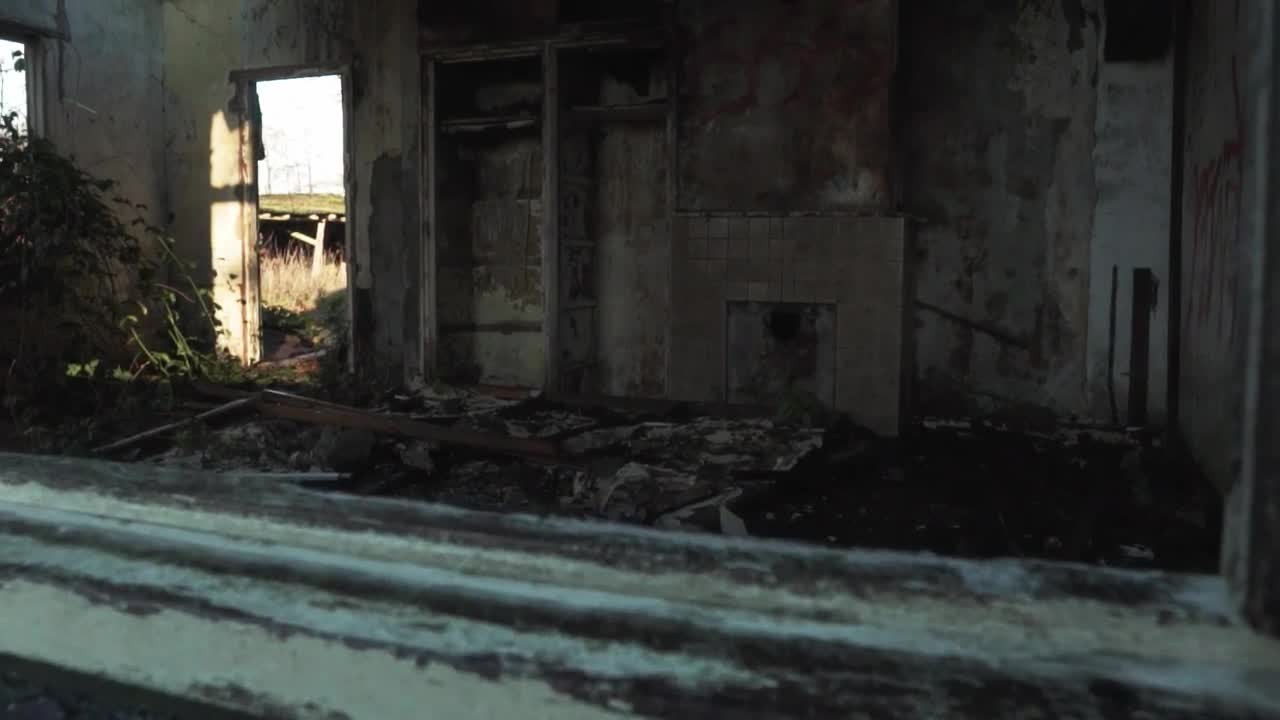 Stock Video Interior Of Burnt Out House Animated Wallpaper - Free Download