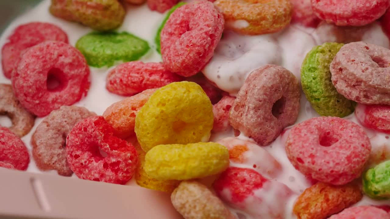 Free Video Stock texture of sugary cereal with yogurt Live Wallpaper - Free Download