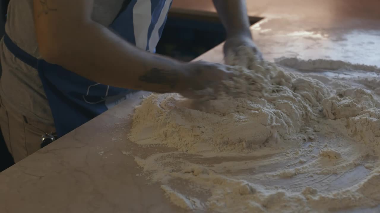 Stock Video Cook Mixing Flour For A Dough Live Wallpaper For PC - Free Download