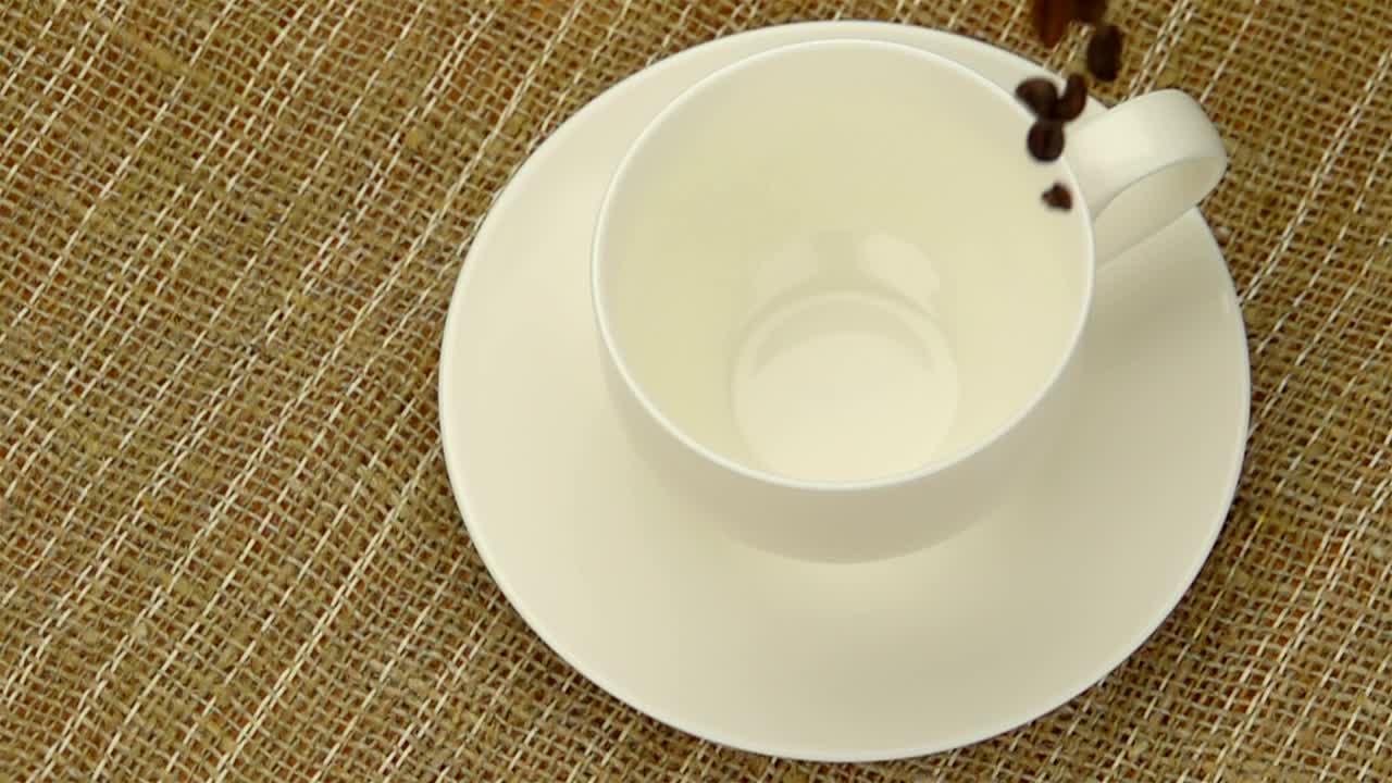 Stock Video Coffee Beans Falling Into A Cup Live Wallpaper For PC - Free Download