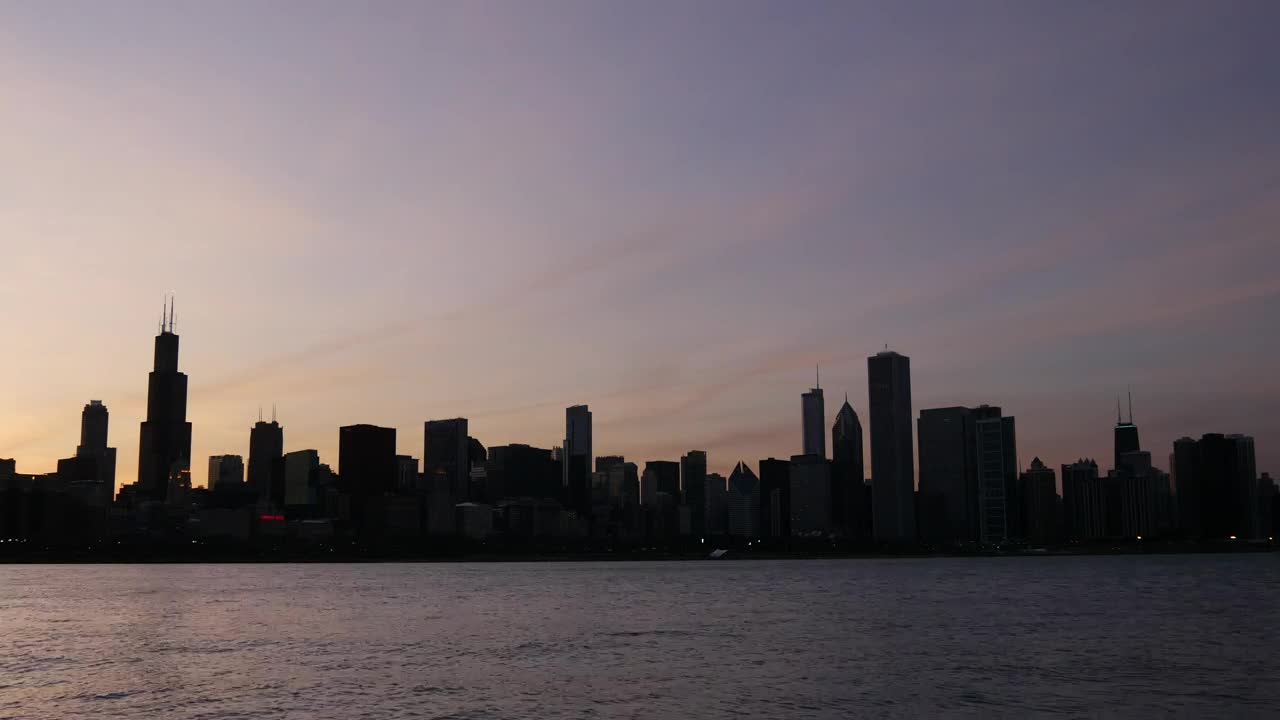 Video Stock Chicago Skyline In The Sunset Live Wallpaper For PC - Free Download