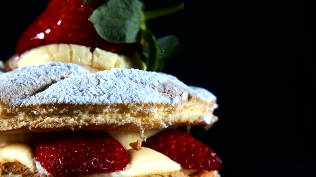 Stock Video Delicious Strawberry Dessert Spinning Slowly Live Wallpaper For PC - Free Download