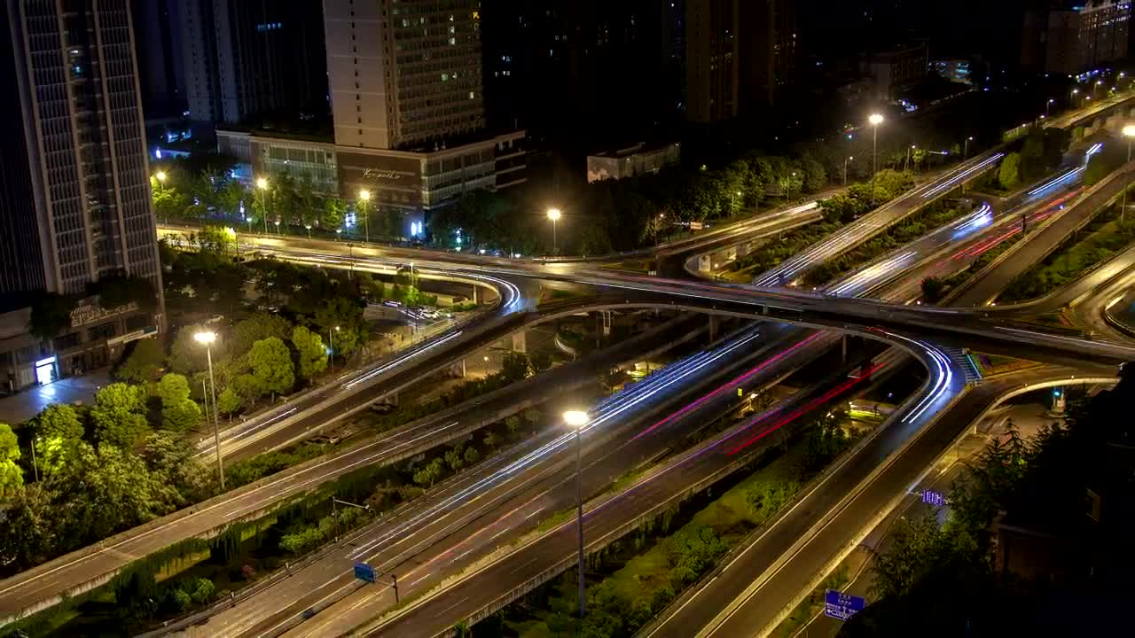 Video Stock City Cross Roads With Fast Traffic At Night Live Wallpaper For PC - Free Download