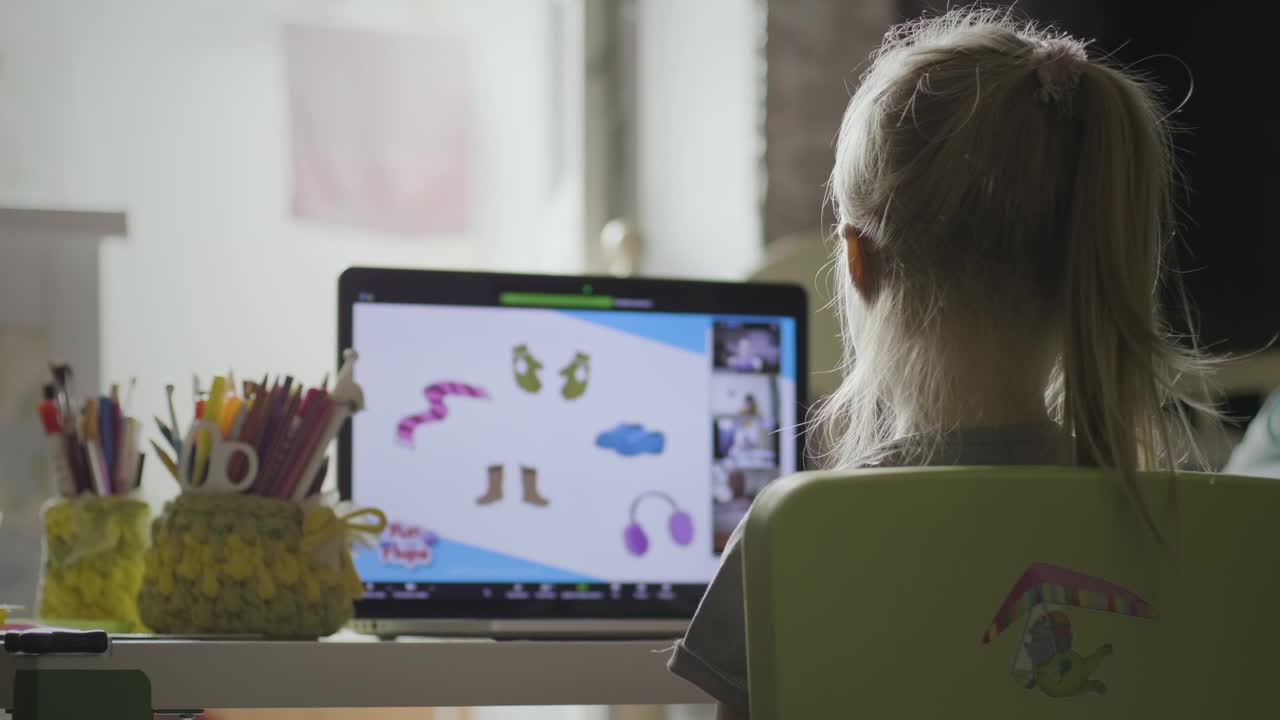 Stock Video Little Girl Learning At Home Animated Wallpaper - Free Download