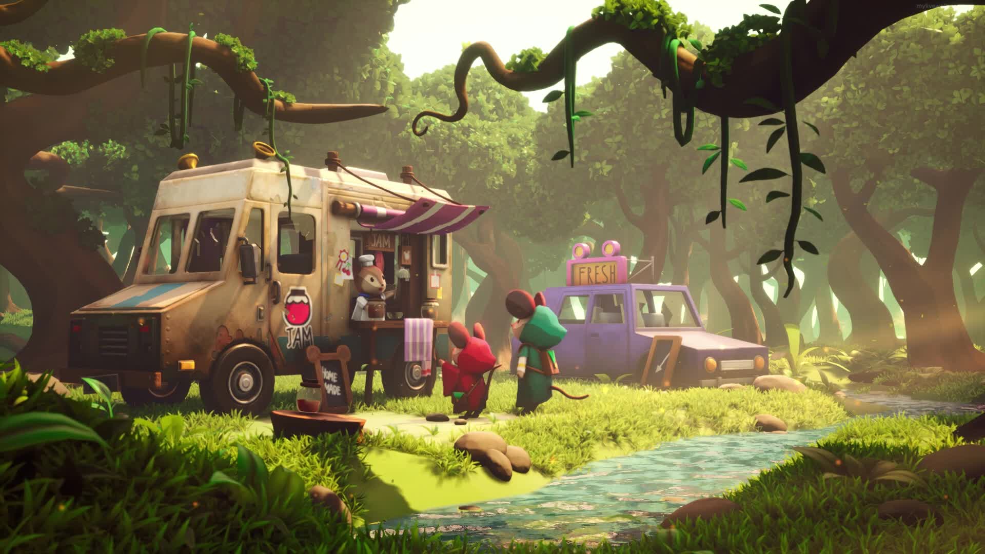 Animals Jam Food Truck in Forest HD Live Wallpaper - Free Download