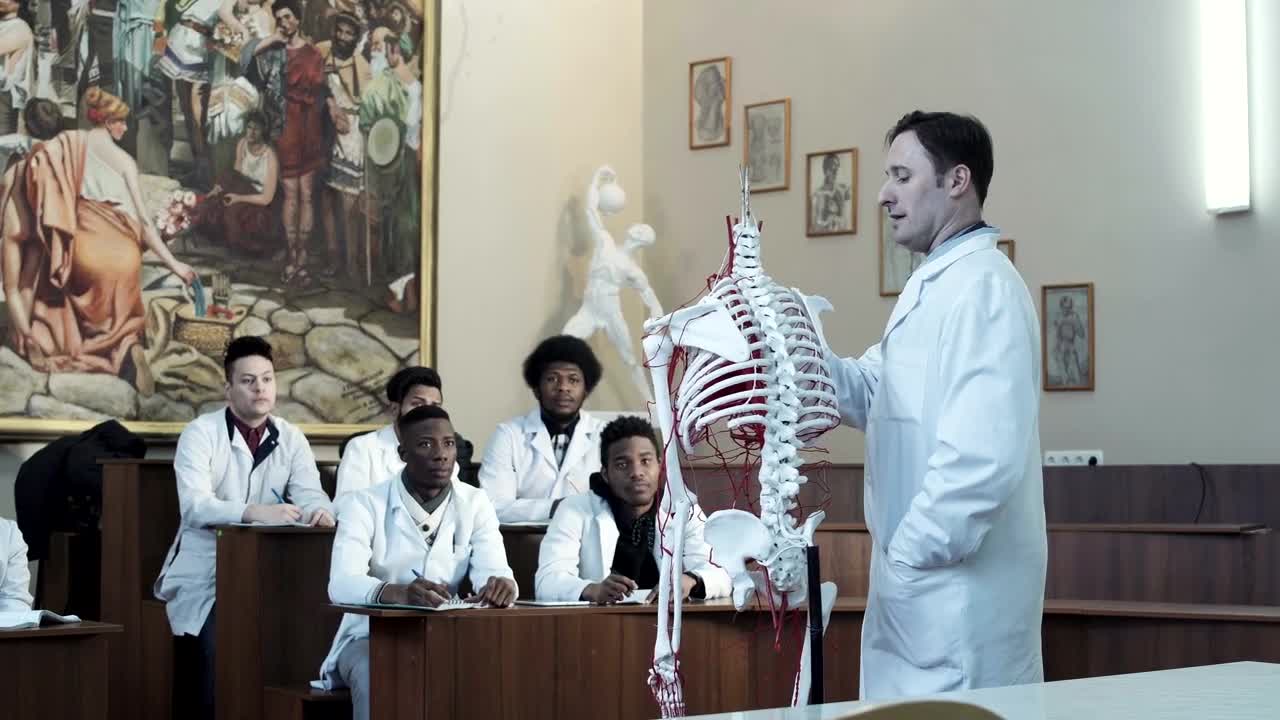 Stock Video Lecture Of Anatomy In The Classroom Animated Wallpaper - Free Download