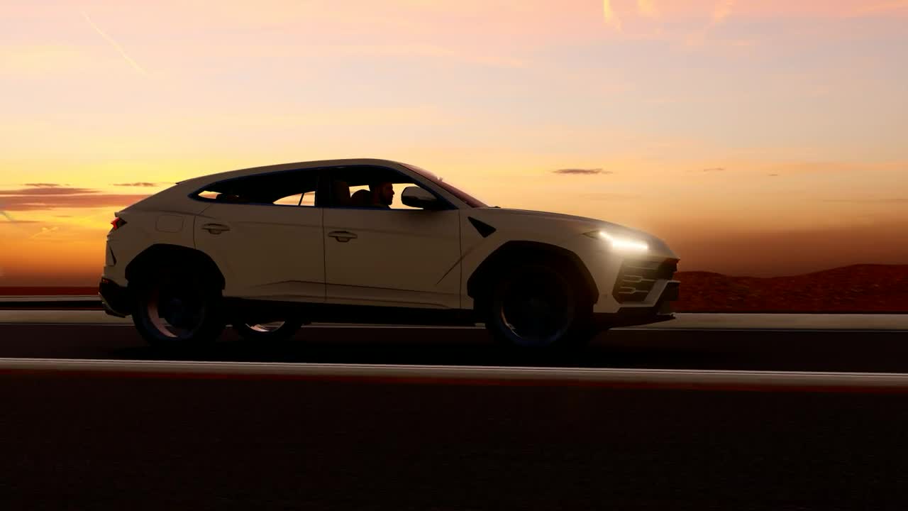 Stock Video Luxury Suv Traveling At Dusk Animated Wallpaper - Free Download