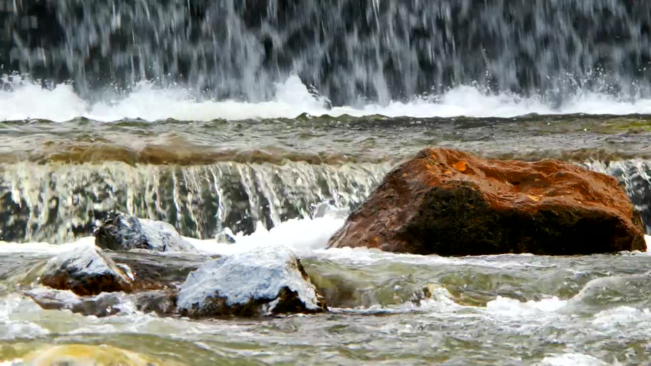 Stock Footage Waterfalls On The Rocks Of A River Live Wallpaper - Free Download