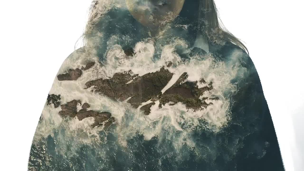 Free Stock Video Woman And Sea Waves Hitting A Cliff Live Wallpaper - Free Download