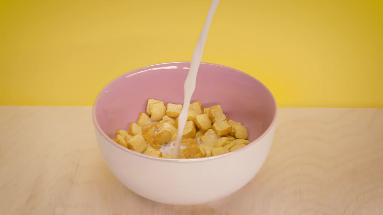 Free Stock Video Serving Milk In A Bread Shaped Cereal Bowl Live Wallpaper - Free Download