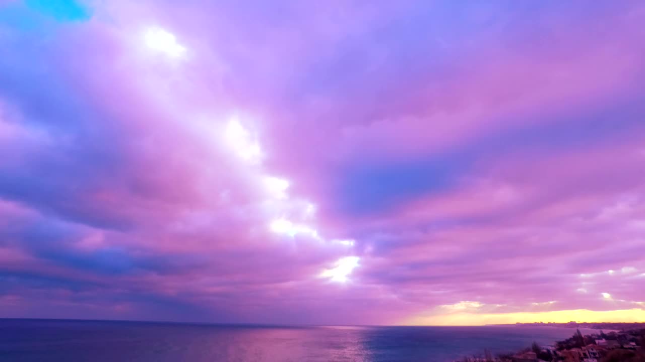 Video Stock Clouds Colored In Pink And Violet In The Sunset Live Wallpaper For PC - Free Download