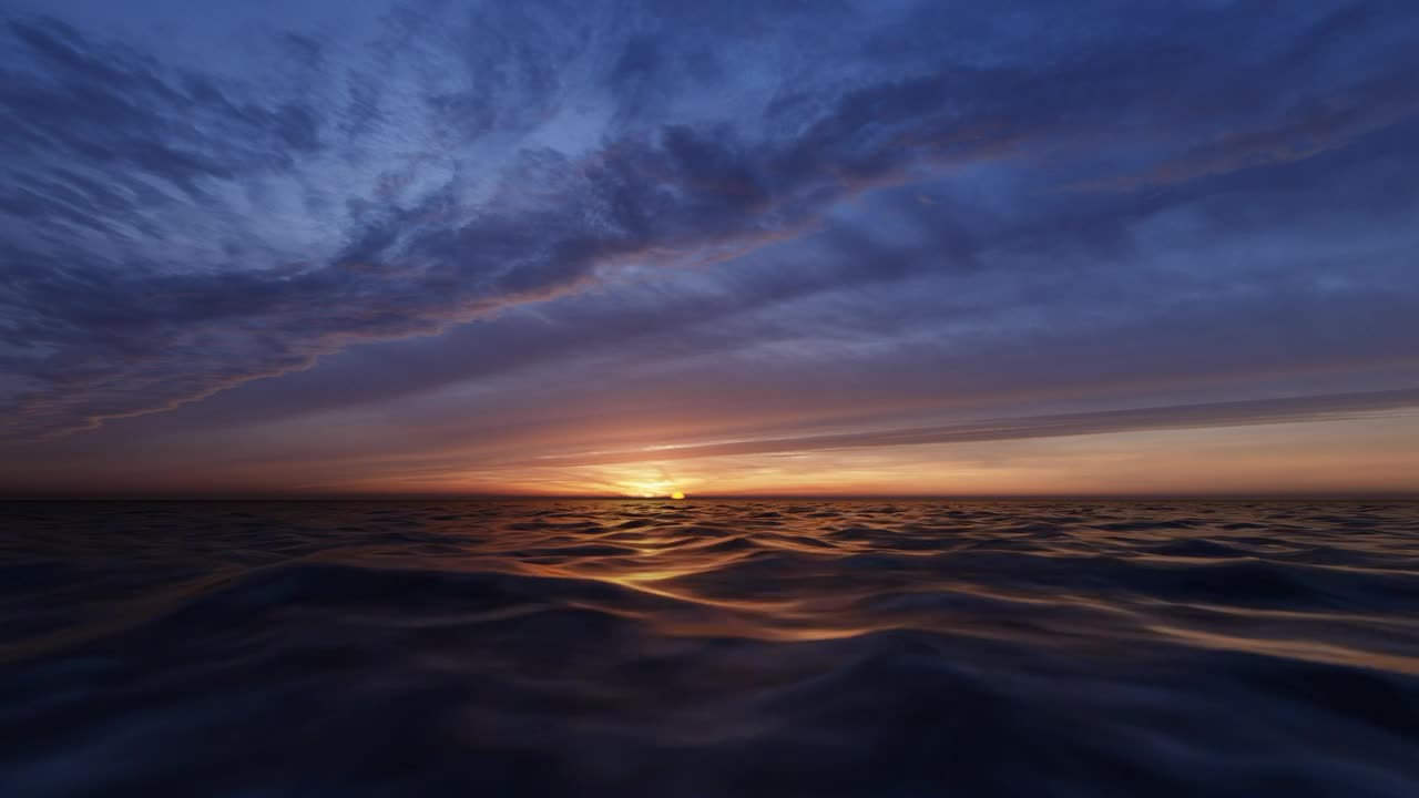 Free Video Stock sunset behind the waves of the sea Live Wallpaper - Free Download