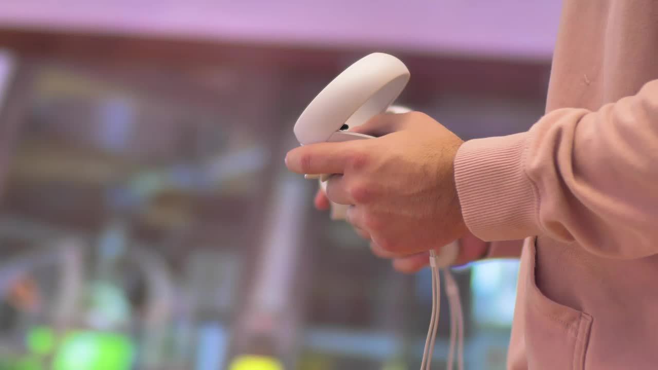 Stock Video Hands Of A Gamer With Vr Controllers Animated Wallpaper - Free Download