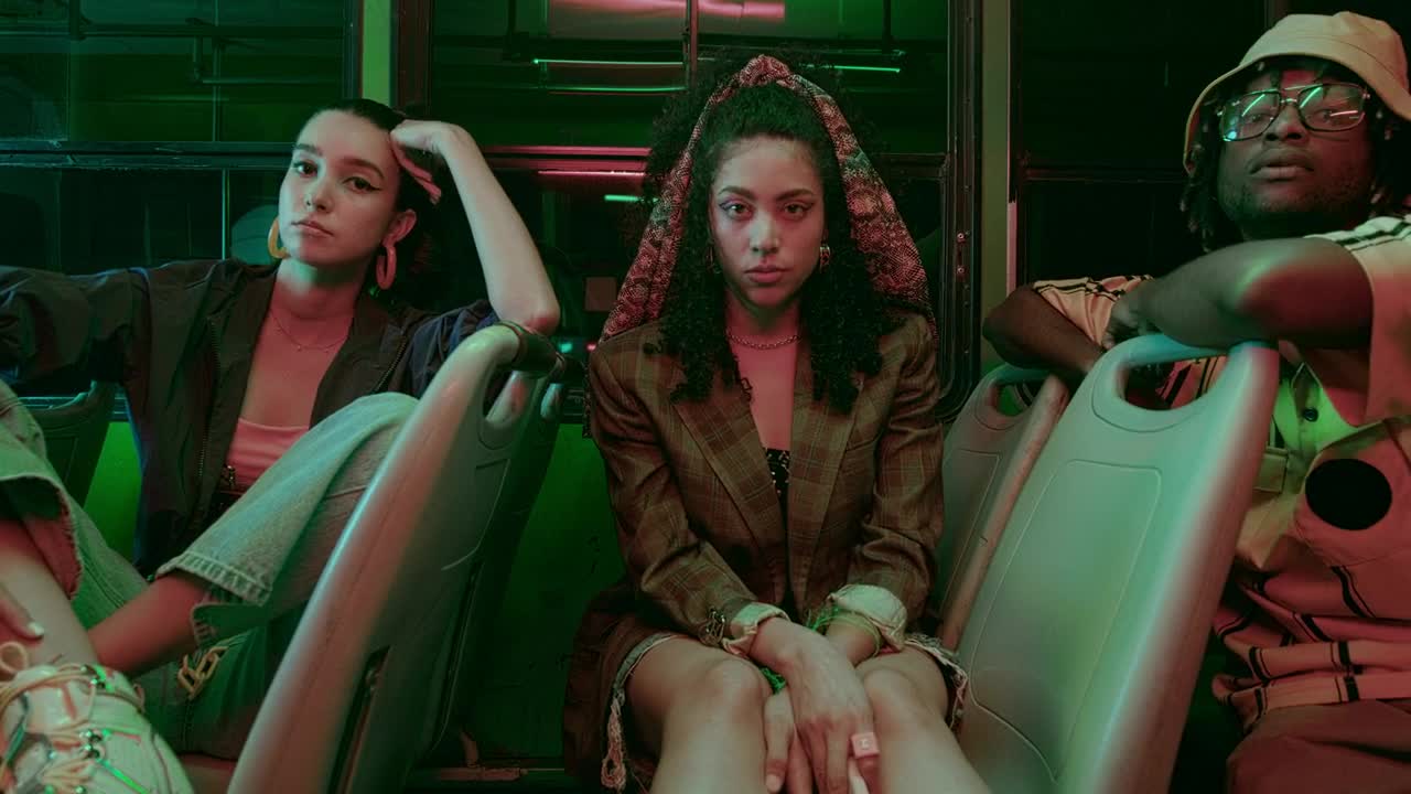 Free Video Stock three models posing to the lens while on board a Live Wallpaper - Free Download