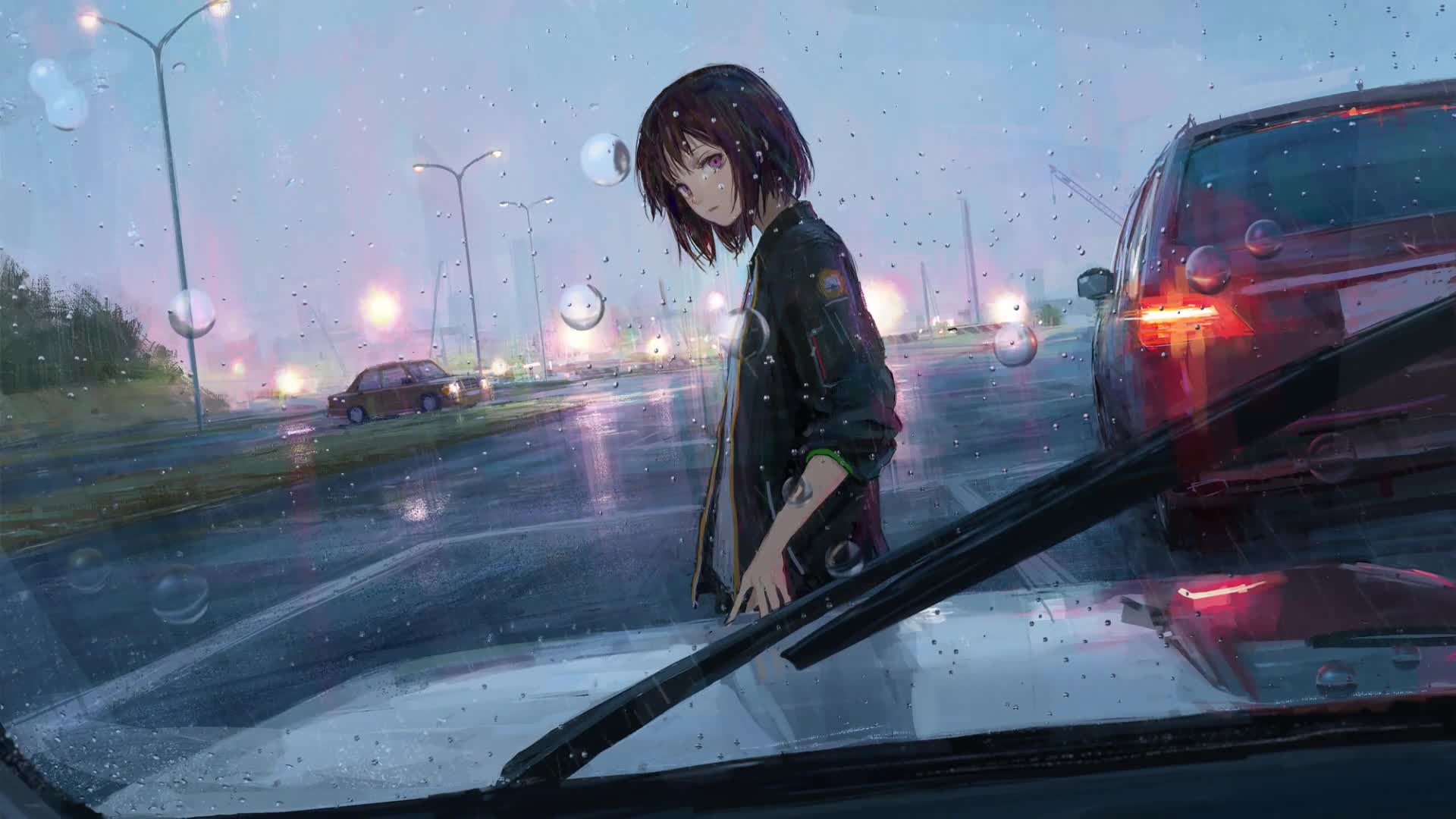 Rainfall Girl Anime Live Wallpaper Free - Free Download
