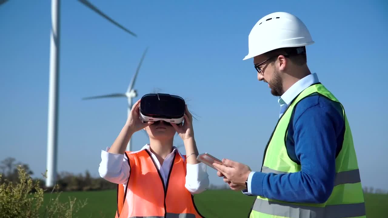 Stock Video Engineer Using Virtual Reality Headset Outdoors Live Wallpaper For PC - Free Download