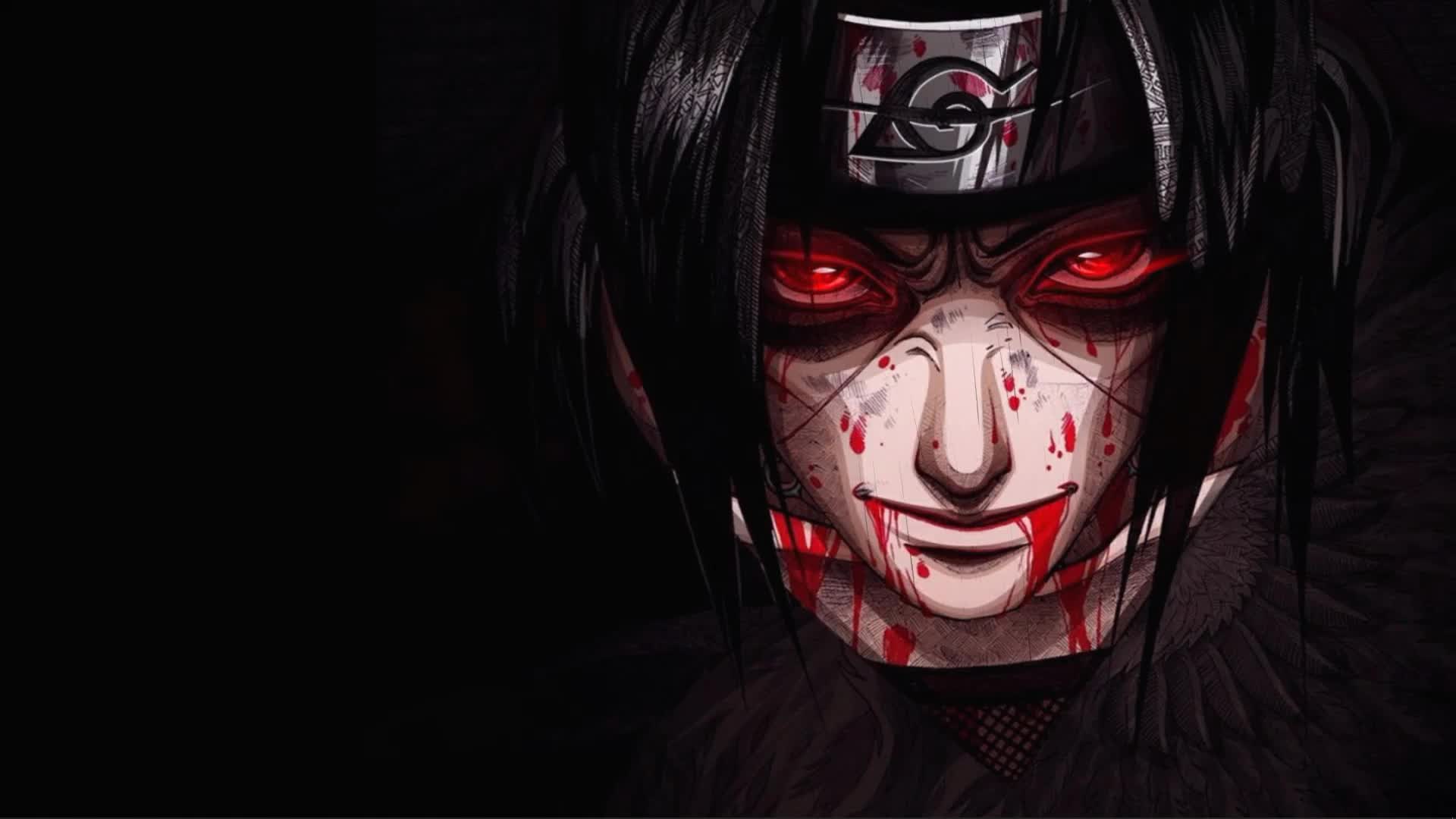 Itachi In Black Background With Rain Naruto Anime Live Wallpaper - Free Download