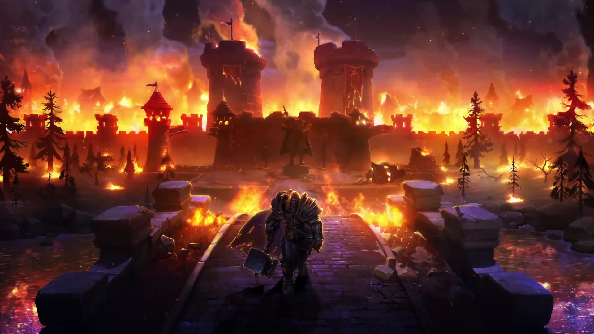 Warcraft 3Arthass Purging Reforged Stratholme Live Wallpaper - Free Download