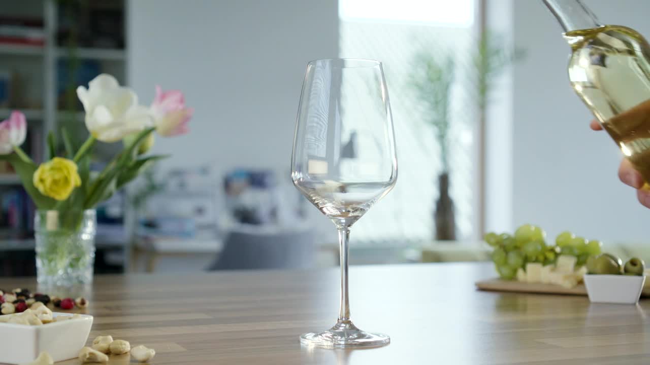 Stock Video Filling A Glass With White Wine Live Wallpaper For PC - Free Download