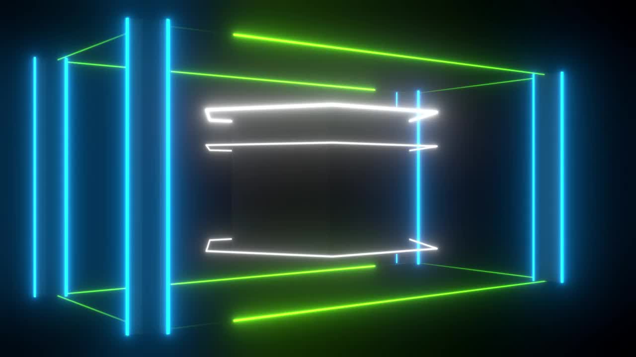 Stock Video Dimensional Shape Within A Cube Of Lights Live Wallpaper For PC - Free Download