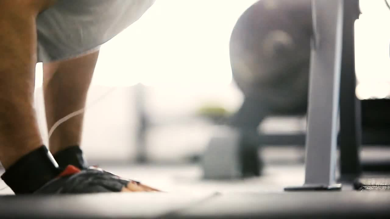 Stock Video Man Does Weight Loss Workout Pushups With Earbuds Animated Wallpaper - Free Download