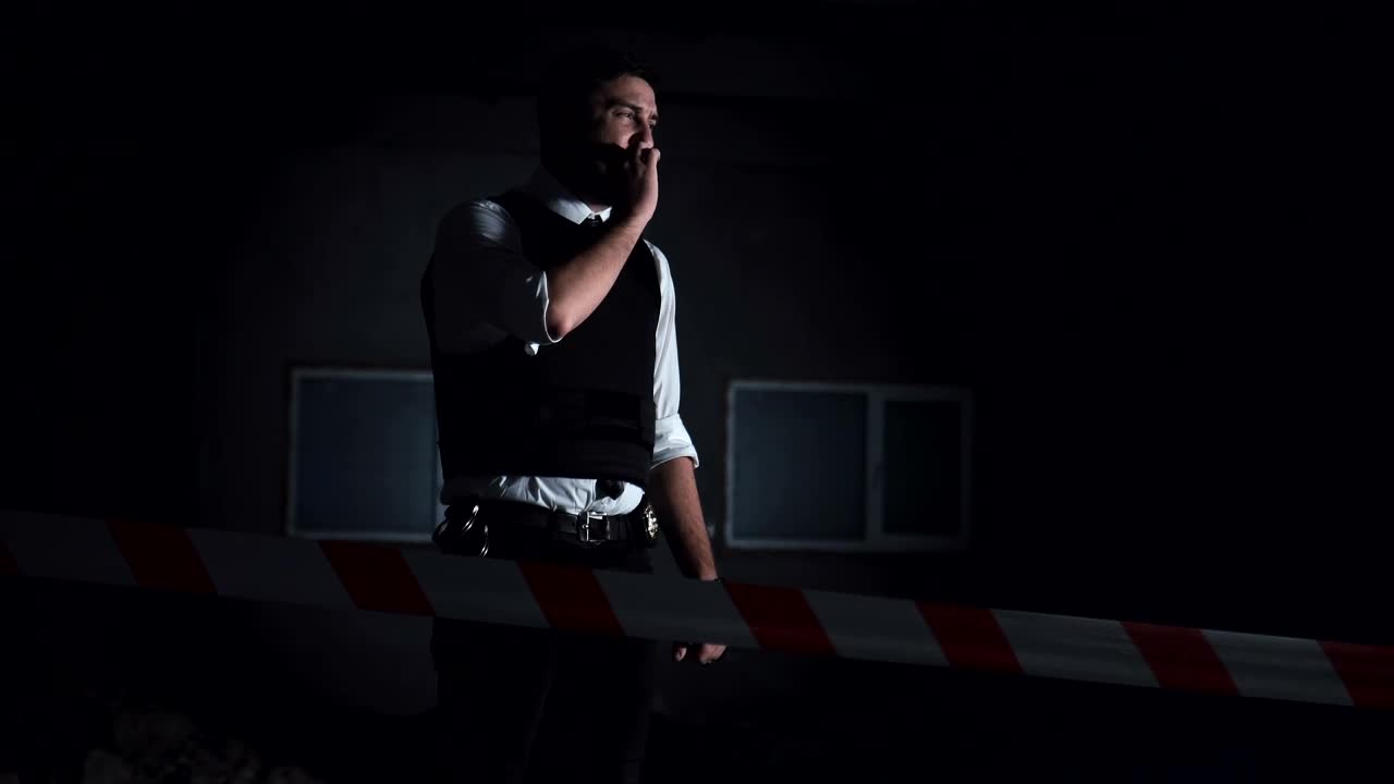 Video Stock Police Officer With A Flashlight Smoking Live Wallpaper Free - Free Download