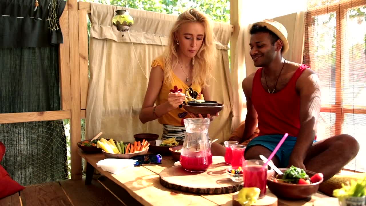 Stock Video Enjoying A Healthy Meal Live Wallpaper For PC - Free Download