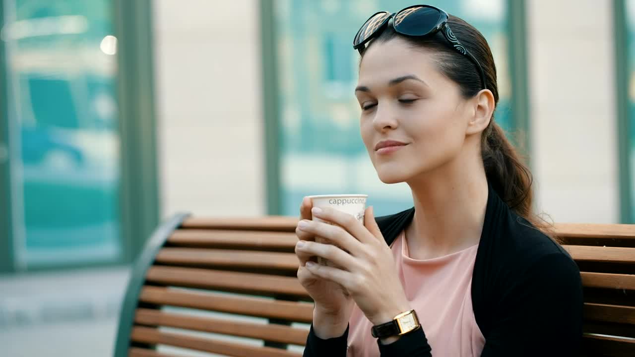 Stock Video Enterprising Woman Drinking Coffee Before Work Live Wallpaper For PC - Free Download