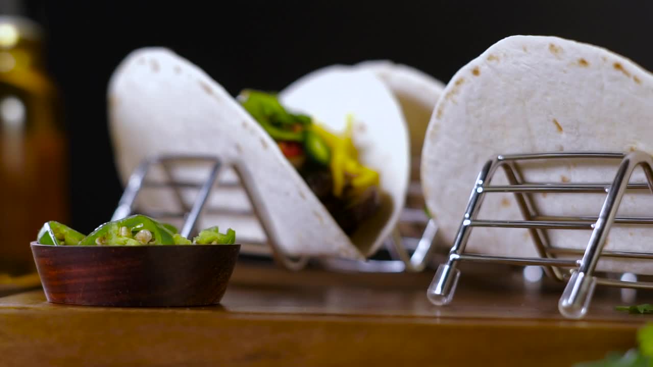 Stock Footage Vegetarian Tacos On A Wooden Board Live Wallpaper - Free Download