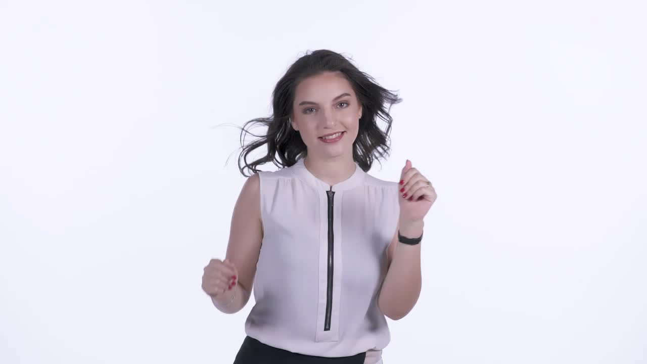 Stock Video Girl Dancing On A White Background Live Wallpaper For PC - Free Download