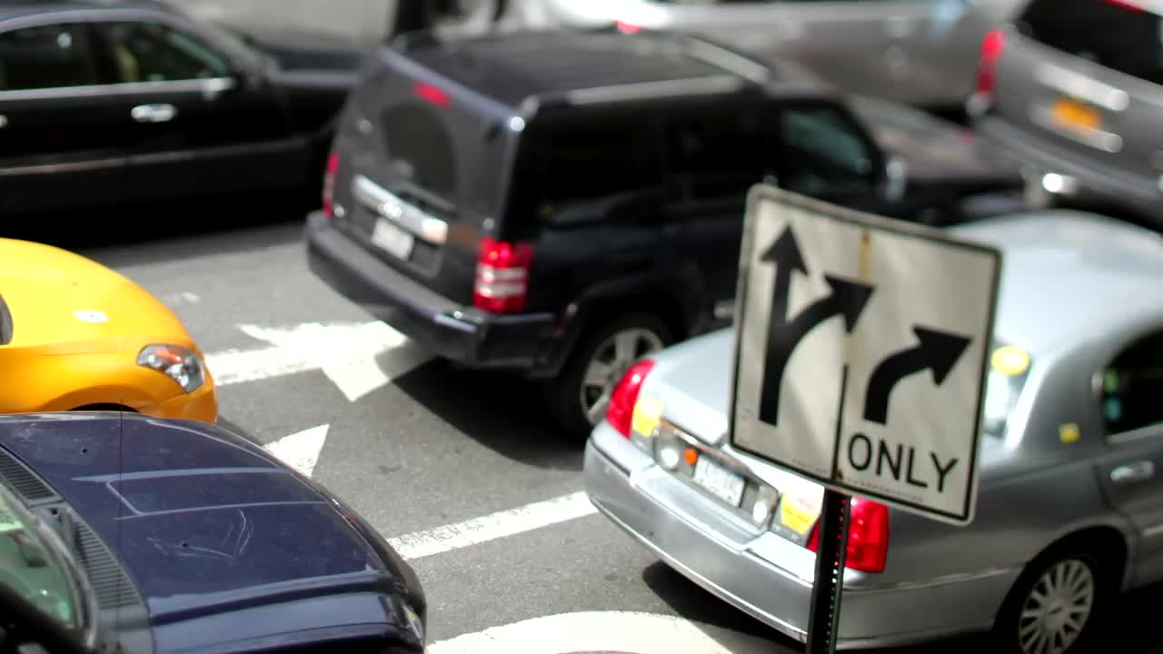 Video Stock Close Up Shot Of Highway Traffic Near A Sign Live Wallpaper For PC - Free Download