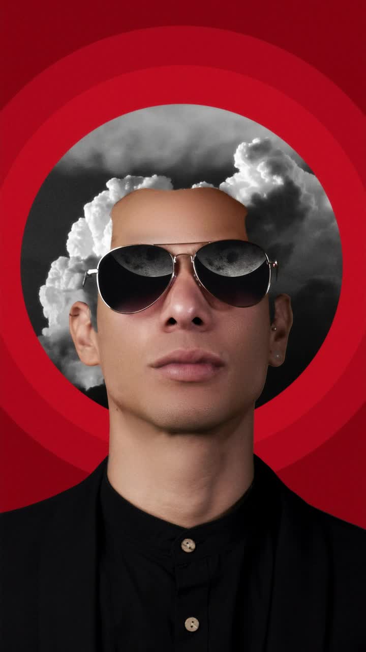 Stock Video Conceptual Image Of A Man With Glasses And Hair With Live Wallpaper For PC - Free Download