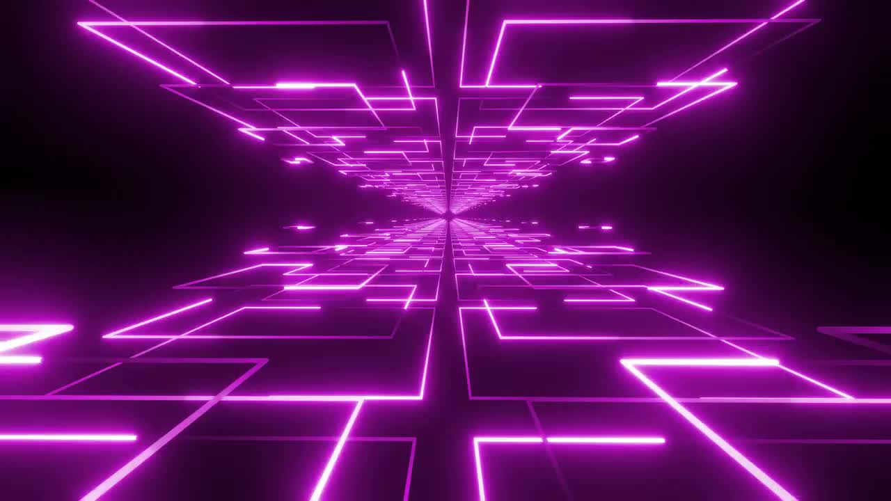 Stock Video Moving Between Platforms With Violet Lights Lines Live Wallpaper - Free Download