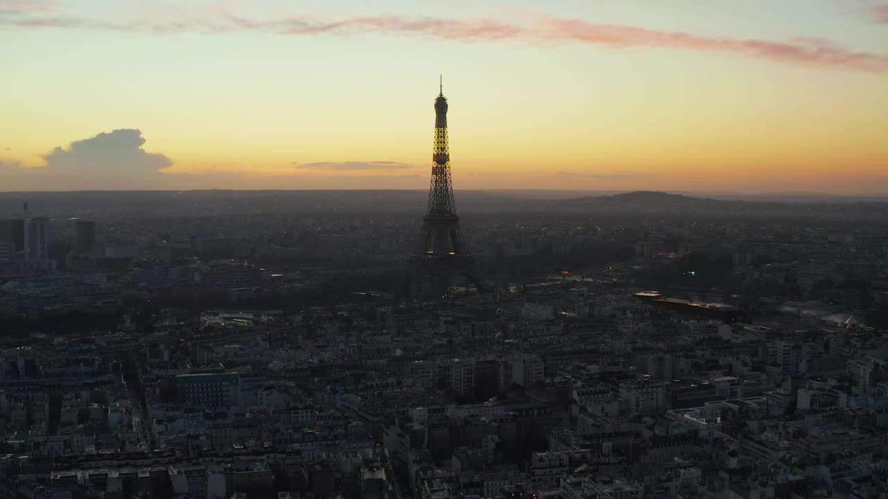 Stock Video Paris At Sunrise Aerial Skyline Shot Live Wallpaper - Free Download