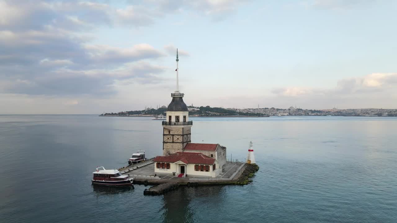 Stock Video Flying Over A Lighthouse In The Middle Of The Sea Live Wallpaper For PC - Free Download