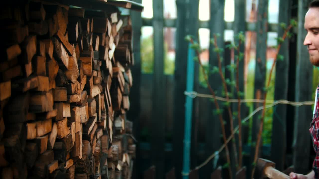 Free Stock Video Young Lumberjack Smiling With An Ax In His Hand Live Wallpaper - Free Download
