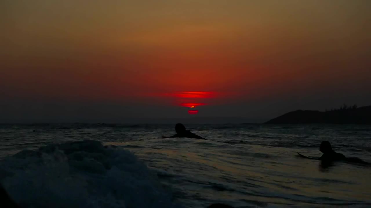 Free Video Stock surfers swiming in the evening Live Wallpaper - Free Download