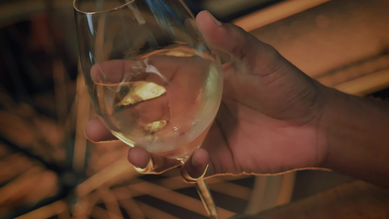 Stock Video Hand Of A Man Shaking Champagne From A Glass Live Wallpaper For PC - Free Download