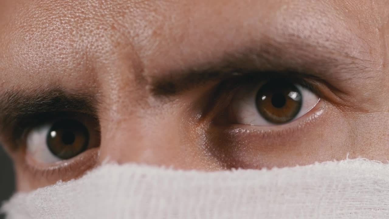 Video Stock Close Up Of A Man Wearing A Face Mask Thinking Live Wallpaper For PC - Free Download