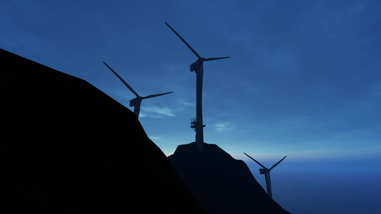 Free Stock Video Windmills On A Hill Near The Sea Live Wallpaper - Free Download